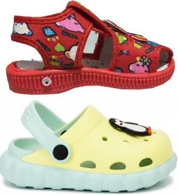 FEETPER Boys & Girls Slip-on Sports Sandals(Red , 3-3.5 Years)