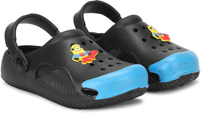 RIFOF Boys & Girls Slip-on Clogs(Black , 8-9 Years)