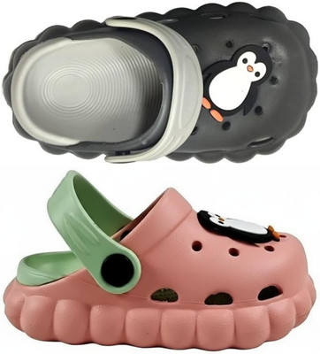 FEETPER Boys & Girls Slip-on Sports Sandals(Black , 12-18 Months)