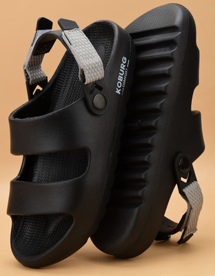Koburg Boys & Girls Strap Strappy Sandals(Black , 13-14 Years)