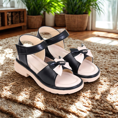 Cozia Disney Princess Girls Strap Wedges(Black , 9-10 Year)