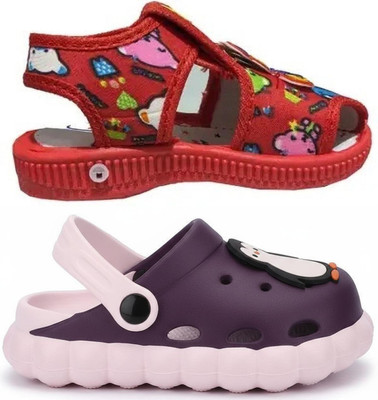 FEETPER Boys & Girls Slip-on Sports Sandals(Red , 6-9 month)