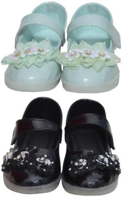 New Collection Girls Velcro Flats(Blue , 3-3.5Years)