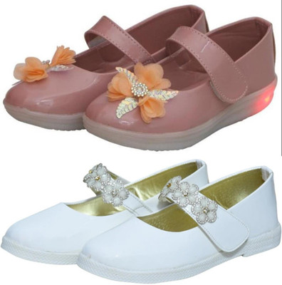 New Collection Girls Velcro Flats(Brown , 3.5-4Years)