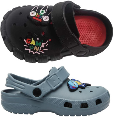 FEETPER Boys & Girls Slip-on Sports Sandals(Black , 2-2.5 Years)