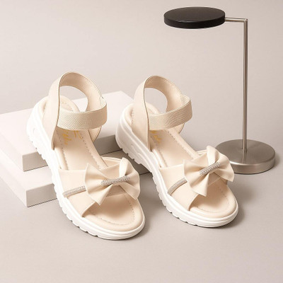 CST Lifestyle Disney Princess Girls Strap Wedges(Black , 8-9)