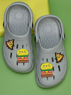 Yellow Bee Boys Sling Back Clogs(Grey , 5.5-6 Years)