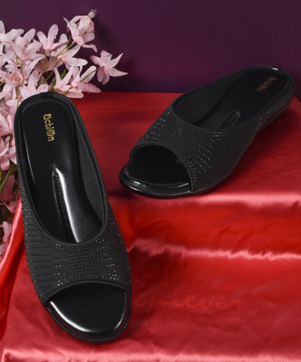 action Girls Slip-on Wedges(Black , 12 - 13 Years)