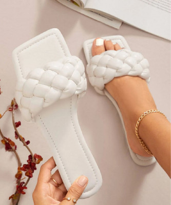 SHOETOPIA Girls Slip-on Flats(White , 13-14Y)