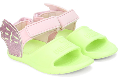 PUMA Boys & Girls Velcro Strappy Sandals(Yellow , 4 - 5 Years)