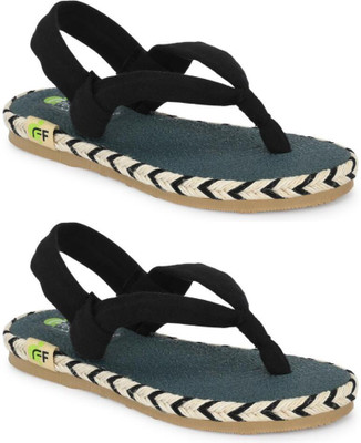 Fresh1947Feet Girls Slip-on Flats(Black , 20.4)