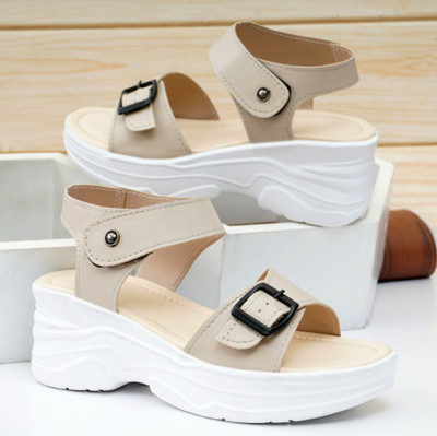 K' Footlance Girls Slip-on Heels(Cream , 10.5 TO 11 YEAR)