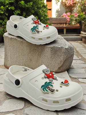 TRV Boys & Girls Sling Back Clogs(White , 7.5-8 YEARS)