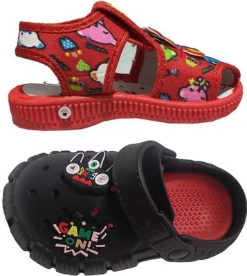 FEETPER Boys & Girls Slip-on Sports Sandals(Red , 6-7 Years)