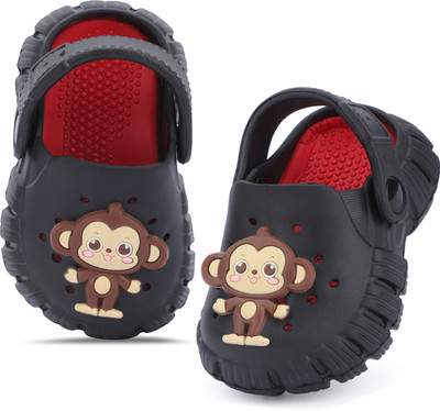 Givey Boys & Girls Sling Back Clogs(Black , 7 Years)