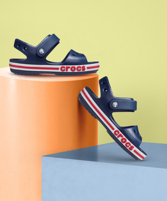 CROCS Boys & Girls Velcro Strappy Sandals(Dark Blue , 2 year)