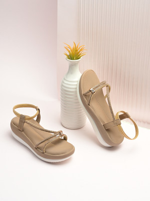 Stefens Girls Slip-on Wedges(Beige , 7-8 Years)