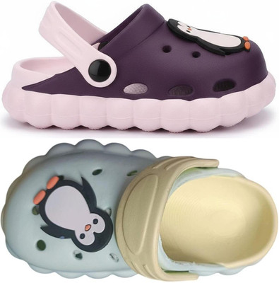 FEETPER Boys & Girls Slip-on Sports Sandals(Purple , 6-9 month)