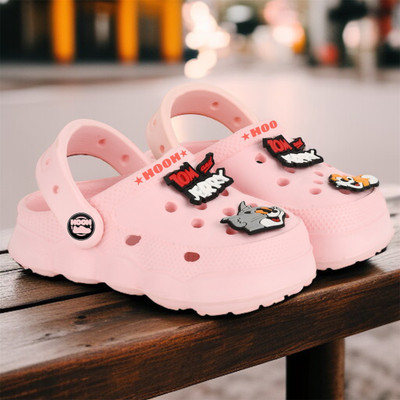 Hooh Tom & Jerry Boys & Girls Sling Back Clogs(Pink , 7-8 Years)