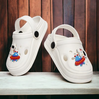 Trendmode Boys & Girls Sling Back Clogs(White , 2 .5 to 3 year)