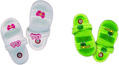 plushwalk Boys & Girls Slip-on Clogs(Green , 3.5 to 4.0 Years)