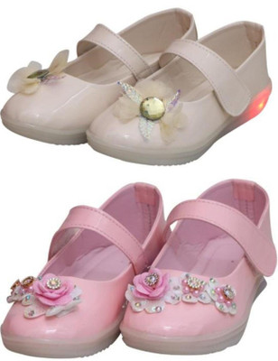 New Collection Girls Velcro Flats(Green , 5-5.5Years)