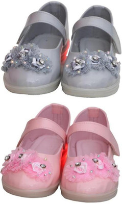New Collection Girls Velcro Flats(Pink , 6.5-7Years)