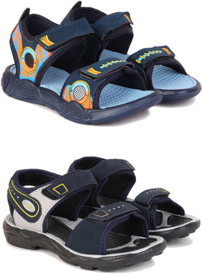 DRACKFOOT Boys & Girls Velcro Sports Sandals(Blue , 10-11 Years)