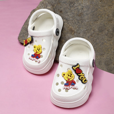 BINOS Boys & Girls Sling Back Clogs(White , 8-10 Years)