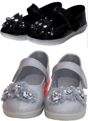 New Collection Girls Velcro Flats(Green , 5.5-6 Years)