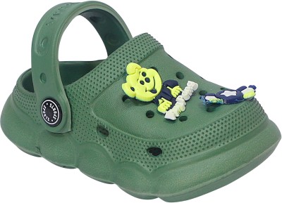 Broski Boys & Girls Sling Back Clogs(Green , 4-5 Years)