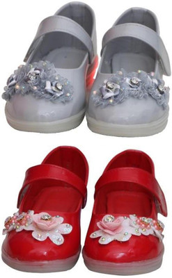 New Collection Girls Velcro Flats(Green , 5.5-6 Years)