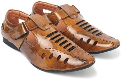 SIYA Boys Velcro Strappy Sandals(Brown)