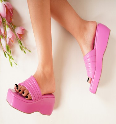 jm looks Women Wedges(Pink , 3)