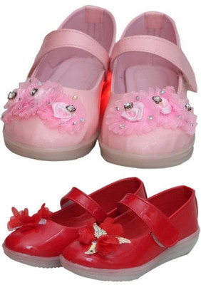 New Collection Girls Velcro Flats(Green , 7-5-8Years)