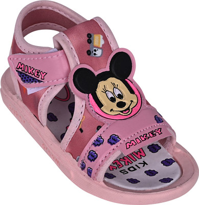 rotation Mickey Boys & Girls Velcro Sports Sandals(Pink , 18-24 MONTHS)