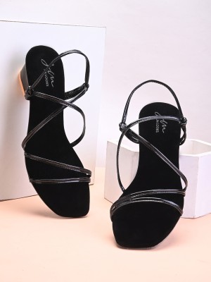 jm looks Girls Sling Back Heels(Black , 20yr And Above)