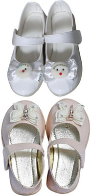New Collection Girls Velcro Flats(Multicolor , 4-4.5Years)