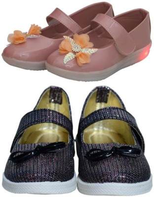New Collection Girls Velcro Flats(Brown , 9 - 12 Months)