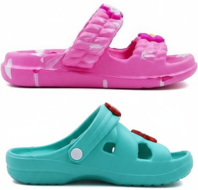 plushwalk Boys & Girls Slip-on Clogs(Pink , 3.0 to 3.5 Years)