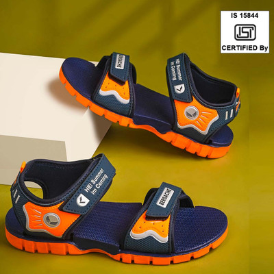 BERSACHE Boys Velcro Sports Sandals(Orange , 10-11 Years)