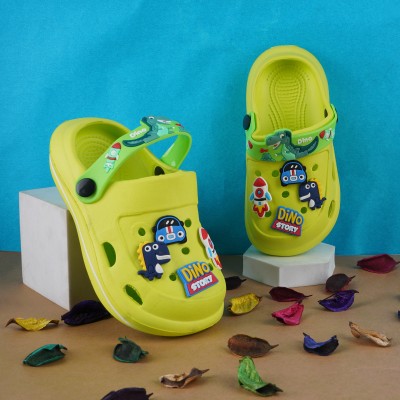 LNG Lifestyle Boys & Girls Sling Back Clogs(Green , 5.5 - 6 Years)