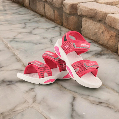 LEVOT Boys & Girls Velcro Strappy Sandals(White , 7-8 YEARS)