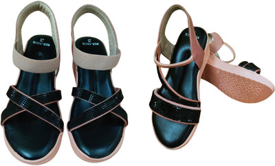 kinggalaxy Girls Slip-on Flats(Black ,)