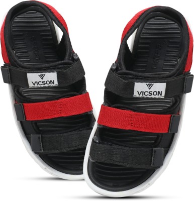 VICSON Boys Velcro Strappy Sandals(Red , 8-9 Years)