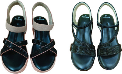 kinggalaxy Girls Slip-on Flats(Black , 7.5-8 Year)