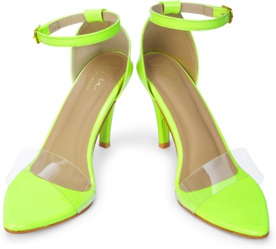 jm looks Girls Sling Back Heels(Green , 21yr And Above)