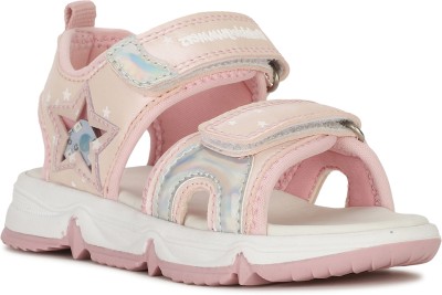 Bubblegummers Girls Velcro Strappy Sandals(Pink , 12 - 13 Years)