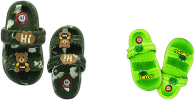 plushwalk Boys & Girls Slip-on Clogs(Dark Green , 9 to 12 Months)