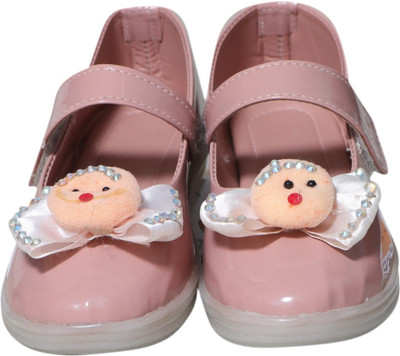 New Collection Girls Velcro Flats(Brown , 1 - 2 Years)